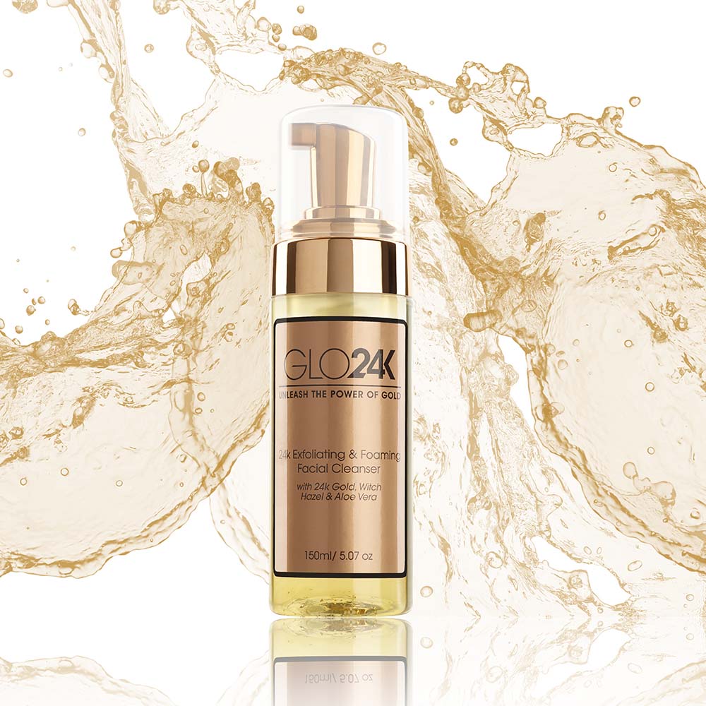 GLO24K
24K Exfoliating & Foaming Facial Cleanser With 24K Gold, Witch Hazel, And Aloe Vera