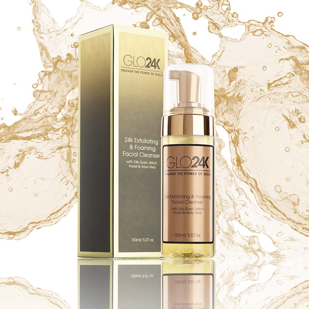 GLO24K
24K Exfoliating & Foaming Facial Cleanser With 24K Gold, Witch Hazel, And Aloe Vera