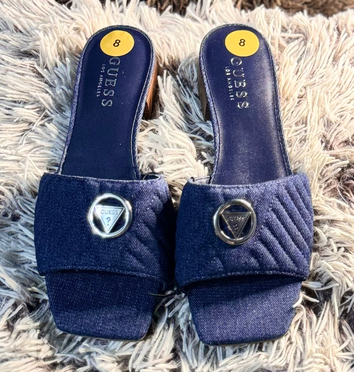 Guess women slides in navy blue size 8 USA