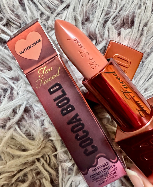 Too Faced Cocoa Bold Em-Power Cream Lipstick - Buttercream (3.3g)