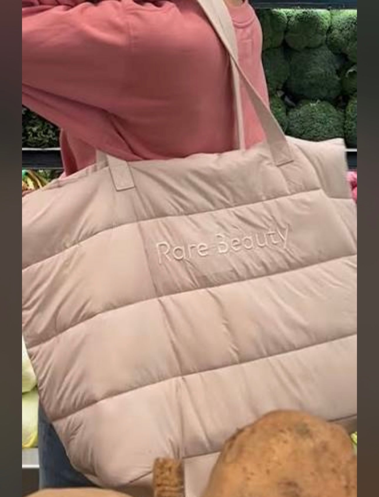 Rare Beauty Puffy Traveler Tote Bag