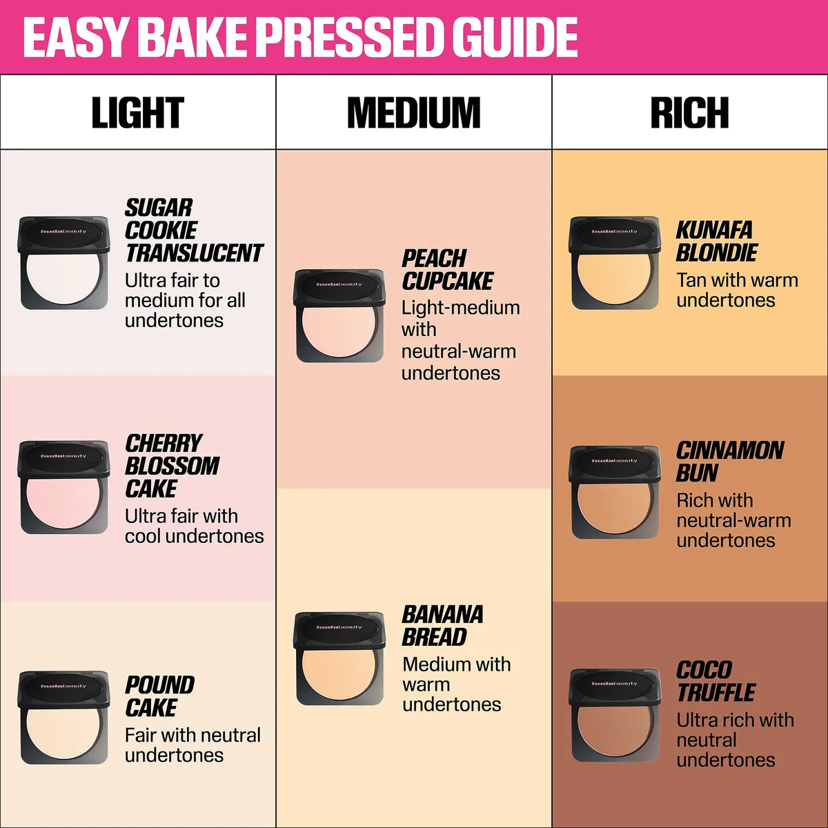 Huda Beauty Easy Bake Airbrush Matte Pressed Powder(New Version)