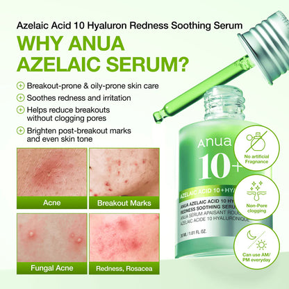 Anua Azelaic Acid 10 Hyaluron Redness Soothing Serum - 30ml