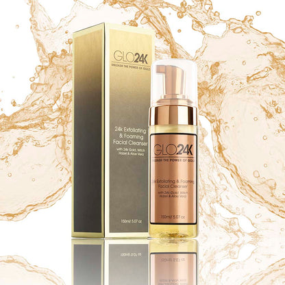 GLO24K
24K Exfoliating & Foaming Facial Cleanser With 24K Gold, Witch Hazel, And Aloe Vera