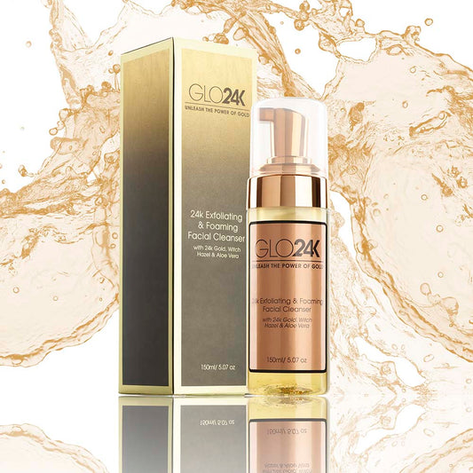 GLO24K
24K Exfoliating & Foaming Facial Cleanser With 24K Gold, Witch Hazel, And Aloe Vera