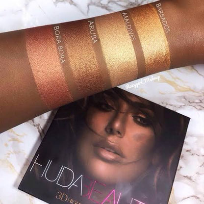 Huda 3D Cream and Powder Highlighter Palette - Bronze Sand