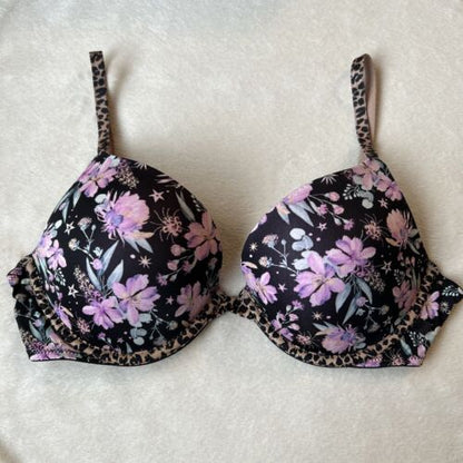 Victoria's Secret black flora sexy tee push up bra