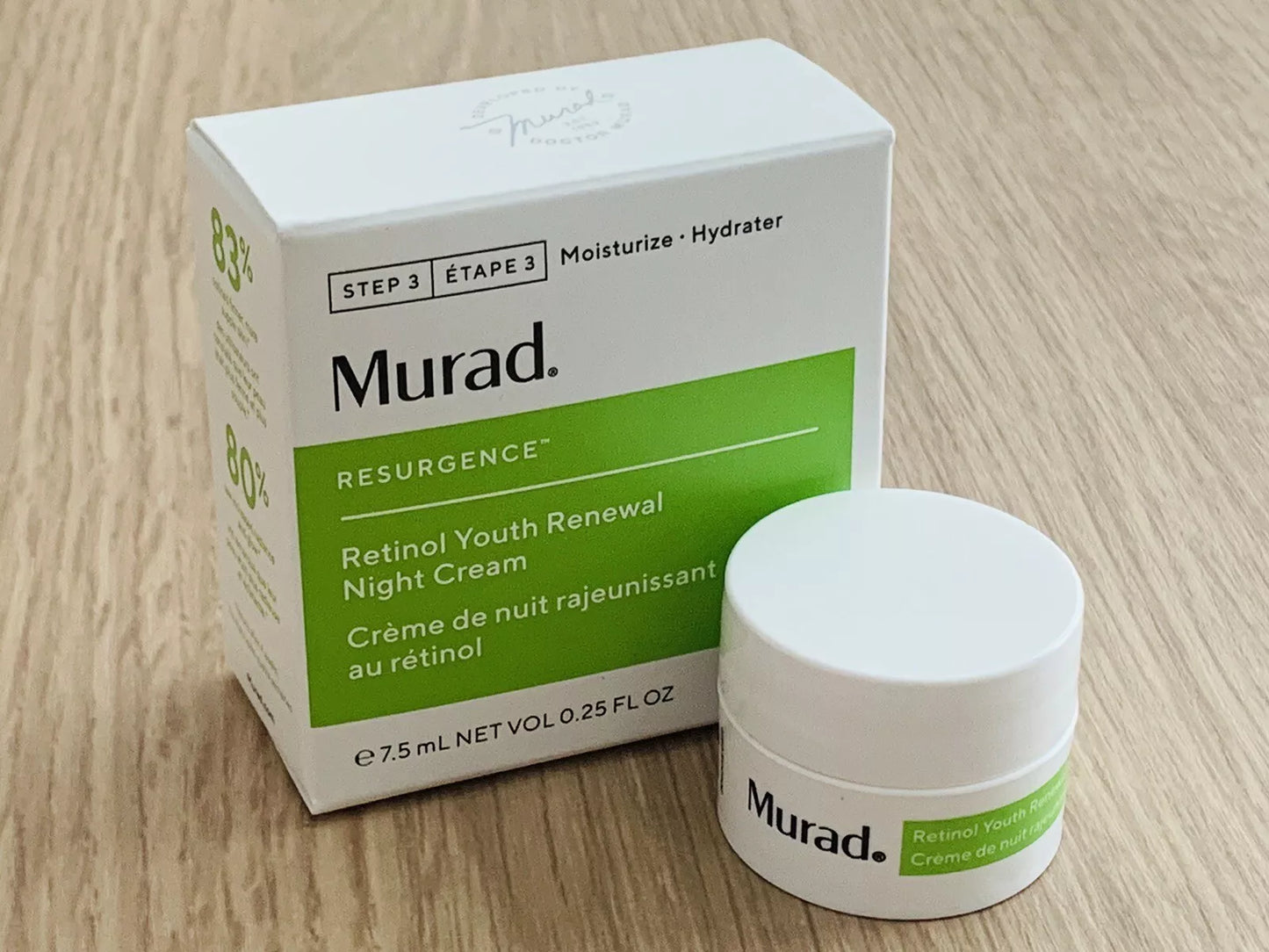 Murad Retinol Youth Renewal Night Cream 7.5ml Travel Size Mini