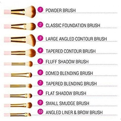 BH Cosmetics Pink Perfection 10 Piece Brush Set